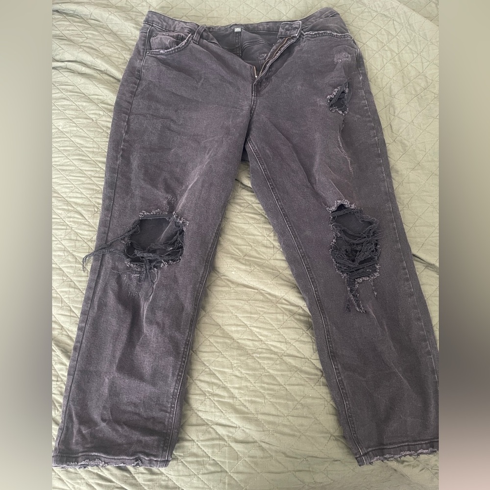 Wild Fable Distressed Super High Rise Tapered Jean